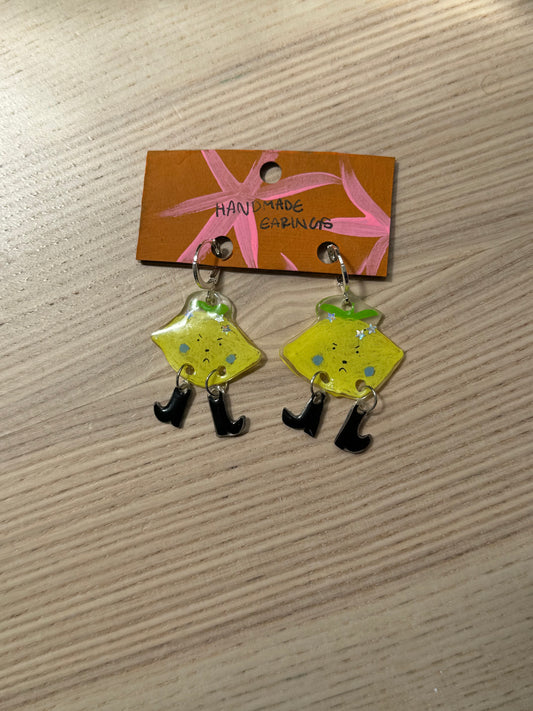 Fruit Boots Charm Earrings | Lemons